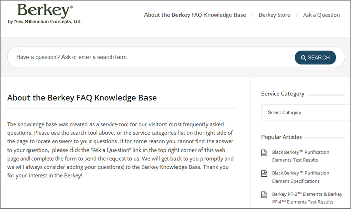 Berkey Knowledge Base